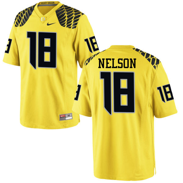 Men #18 Charles Nelson Oregon Ducks College Football Jerseys-Yellow - Click Image to Close